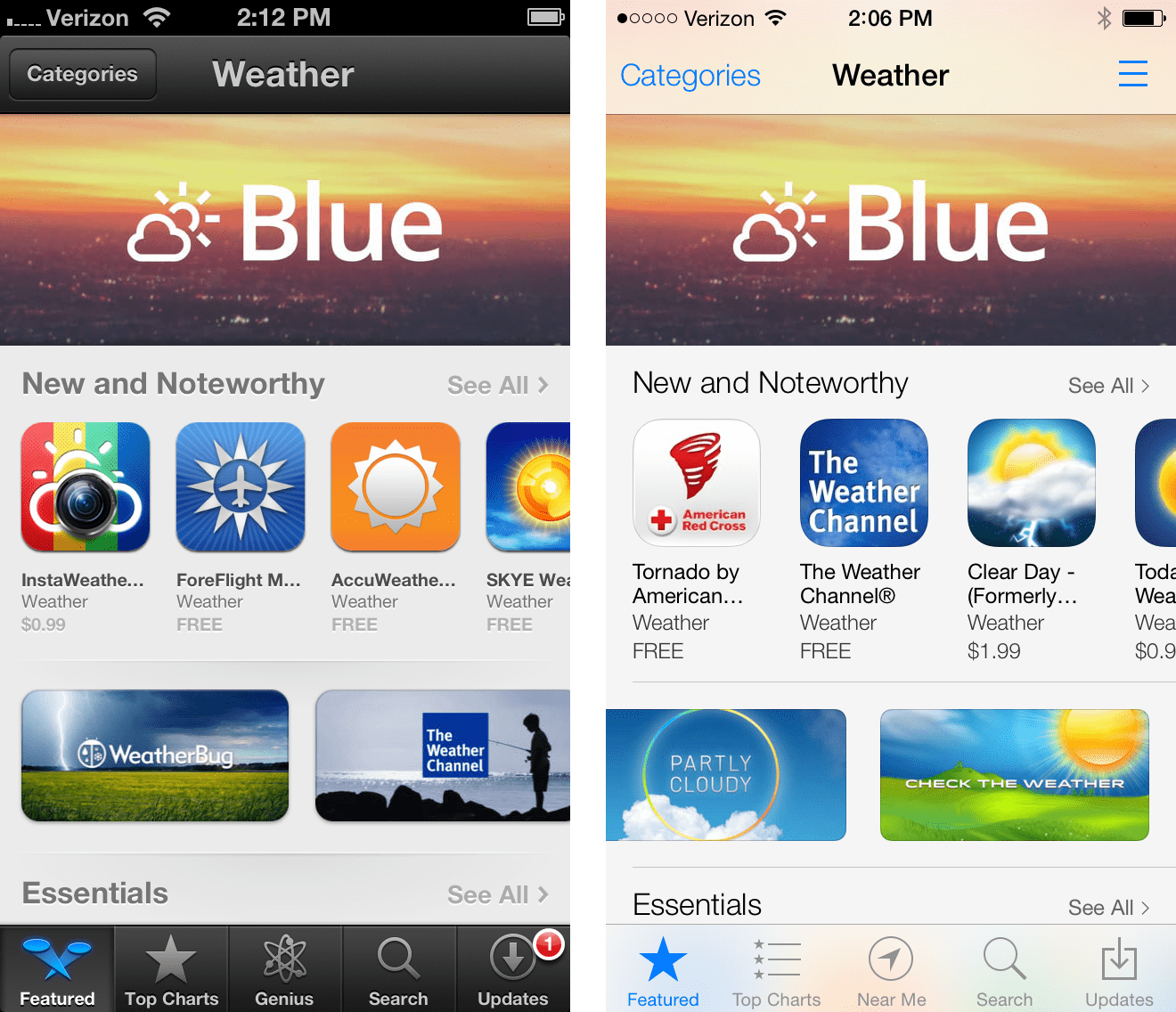 Blue featured in the App Store