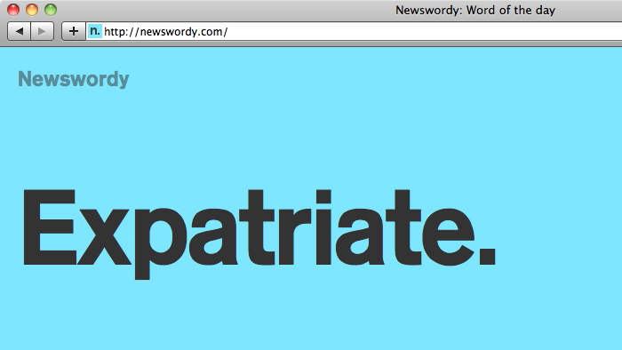 Expatriate: word of the day with matching favicon