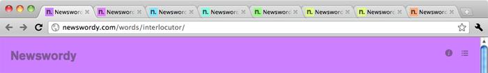 A Newswordy rainbow in Chrome tabs