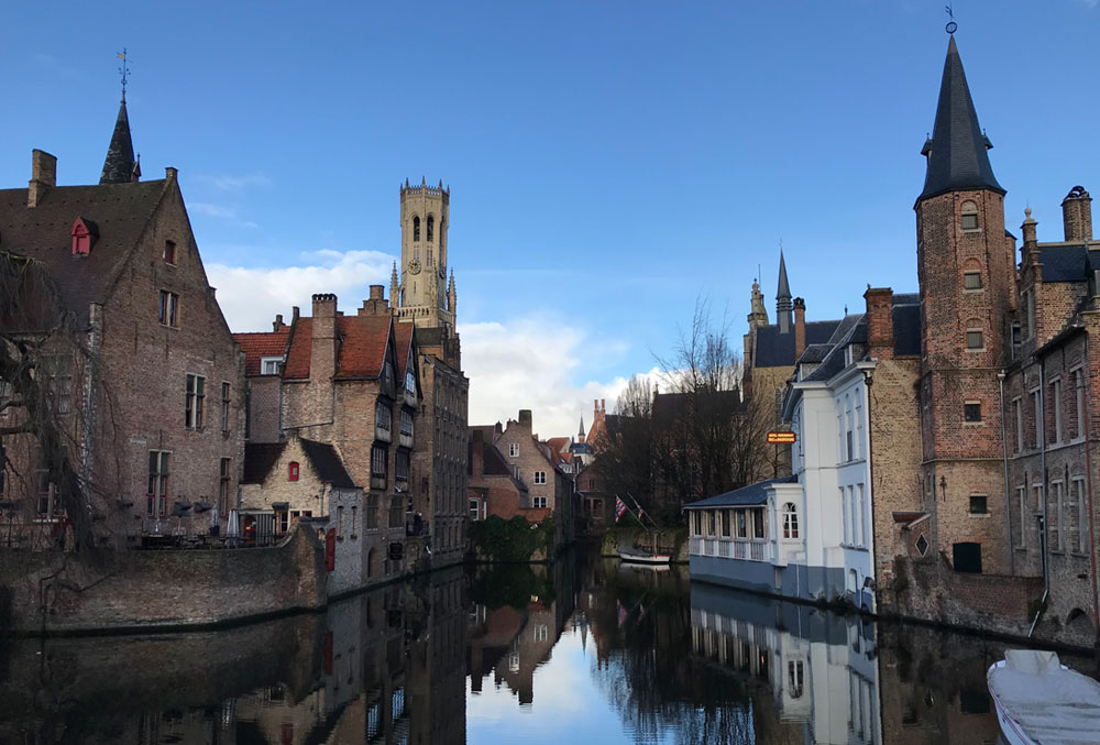 Overlooking the canals of Bruges