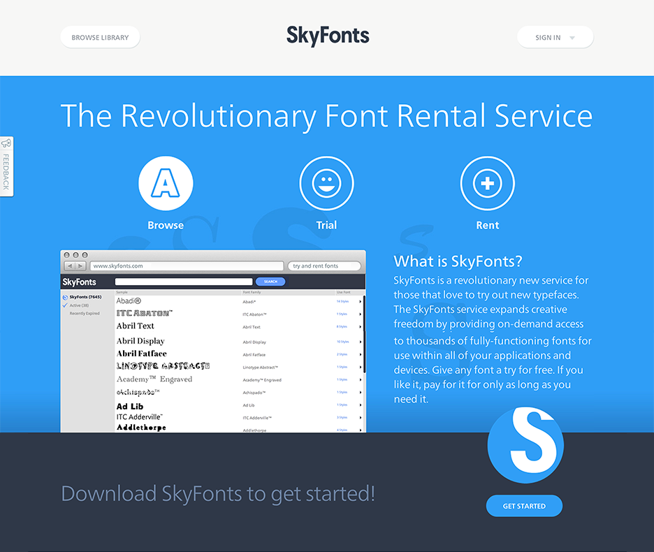 SkyFonts Homepage