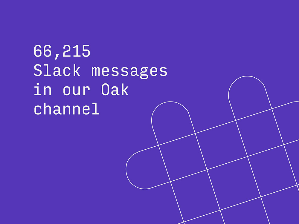 66,215 Slack messages in our Oak channel